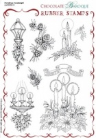 Christmas Candlelight Rubber Stamp sheet - A5